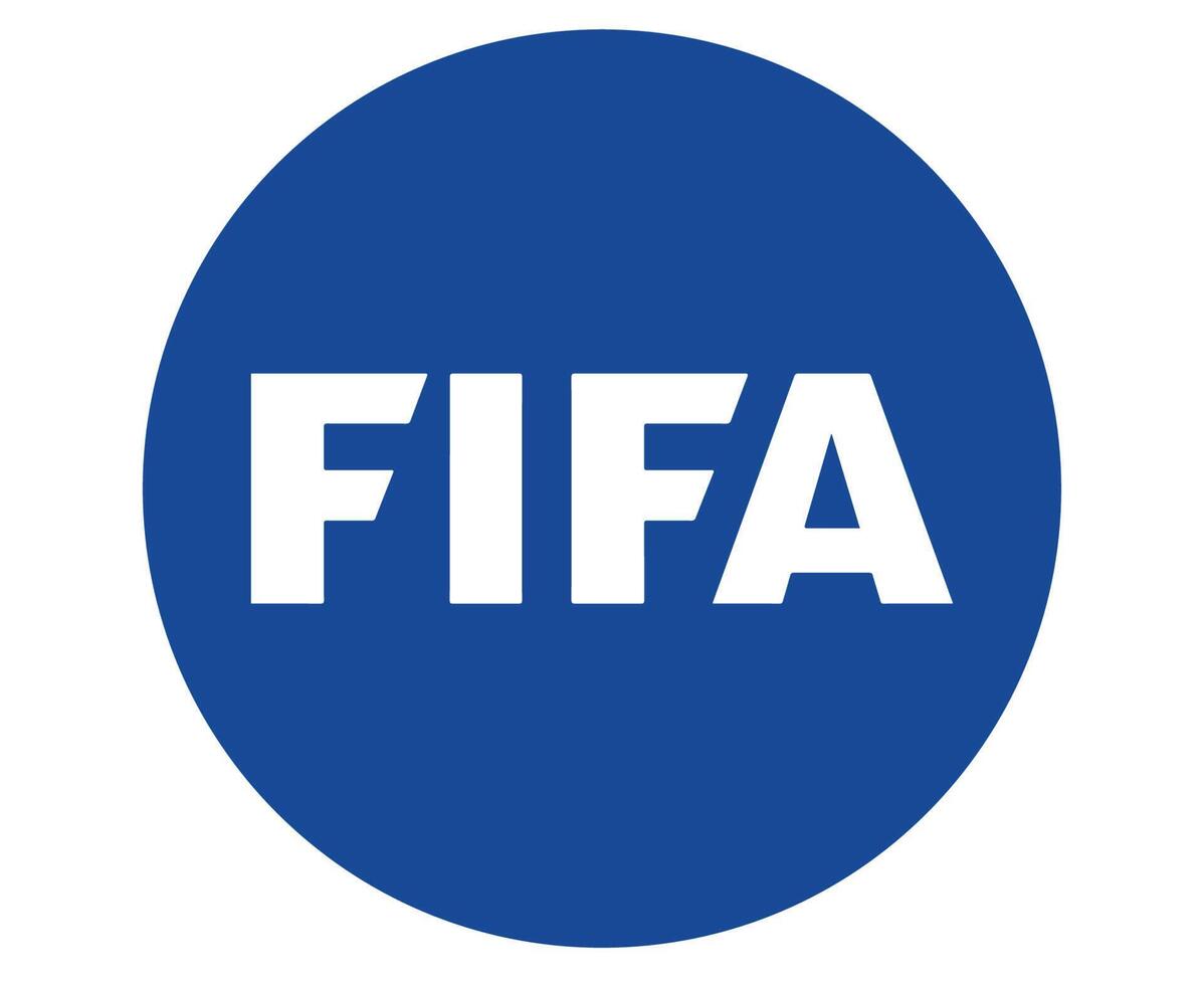 fifa official logo white and blue symbol design abstract illustration free vector